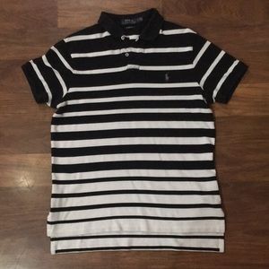 RALPH LAUREN / POLO / STRIPED / CUSTOM FIT / LARGE